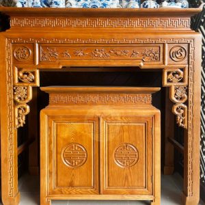 Bàn thờ triện sen 1m27 gỗ gõ BTĐ82