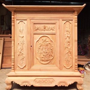 Tủ thờ phúc lộc thọ 1m27 gỗ gõ BTĐ92