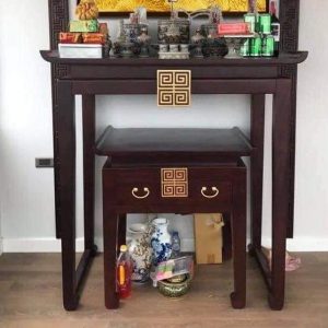 Bàn thờ đứng 1m07 gỗ gụ lào BTĐ03