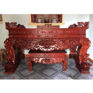 Sập thờ tứ linh 2m07 gỗ hương BTĐ110