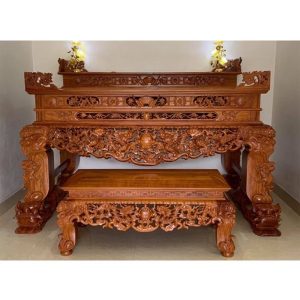 Sập thờ tứ linh 2m17 gỗ mít BTT115