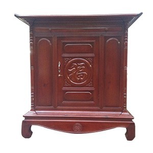 Tủ thờ 1m07 chữ phúc gỗ gụ lào BTĐ125