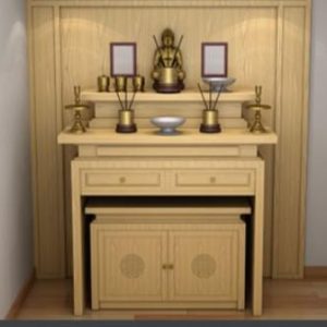 Bàn thờ nhị cấp 1m07 gỗ sồi nga BTĐ08