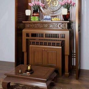 Bàn thờ đứng 1m27 gỗ sồi nga BTĐ09