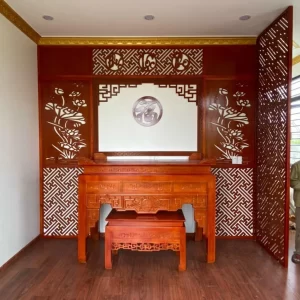 Mẫu vách ngăn phòng thờ BTĐ149