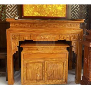 Bàn thờ triện sen 1m27 gỗ gõ BTĐ84