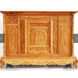 Tủ thờ phúc lộc thọ 1m75 gỗ gõ BTĐ90