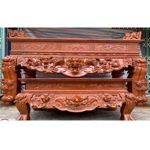 Sập thờ tứ linh 1m97 gỗ hương BTĐ95