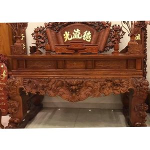 Sập thờ tứ linh chân nghê 1m97 gỗ mít BTĐ97