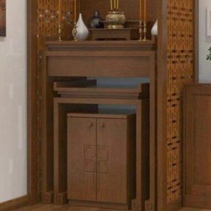 Bàn thờ chung cư 3 món 1m07 gỗ gụ lào BTĐ22