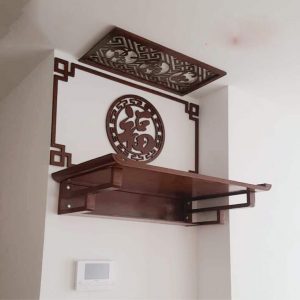 Bàn thờ treo Qúy Tử 1m07 gỗ gụ BTĐ37