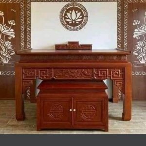 Án gian triện sen 1m75 gỗ hương BTĐ42