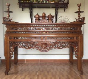 Án gian đục tứ linh 1m75 gỗ mít BTĐ51