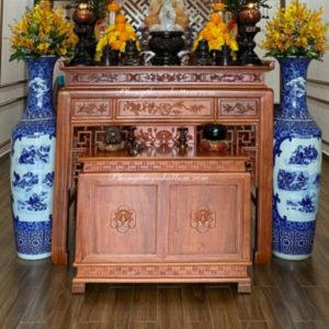 Bàn thờ phật 1m07 gỗ sồi nga BTĐ133