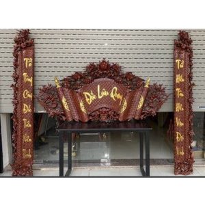 Cuốn thư câu đối đức lưu quang 1m97 gỗ hương BTĐ143