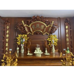 Cuốn thư câu đối song long 1m97 gỗ hương BTĐ145