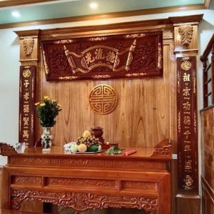 Đại tự câu đối gỗ 1m97 gỗ hương BTĐ136