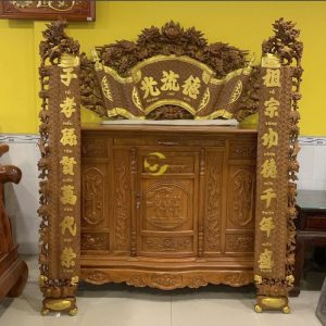 Cuốn thư câu đối đức lưu quang 1m97 gỗ hương BTĐ142