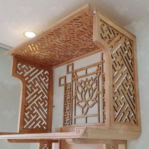 Bàn thờ treo đăng khoa 89p gỗ sồi BTĐ234