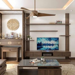 Mẫu bàn thờ kết hợp với phòng khách MS16