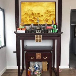 Bàn thờ 1m07 gỗ gụ lào BTĐ322