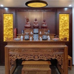 Án gian thờ tam cấp 1m75 gỗ hương BTĐ332
