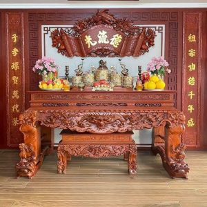 Án gian thờ 2m07 gỗ hương BTĐ342