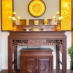 Bàn thờ tam cấp 1m53 gỗ gụ lào BTĐ314