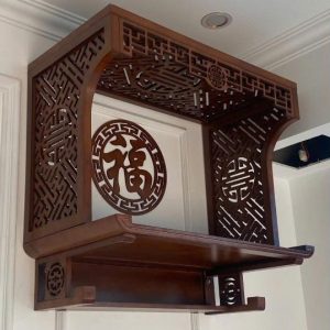 Bàn thờ treo 81p chân triện gỗ sồi nga BTĐ368