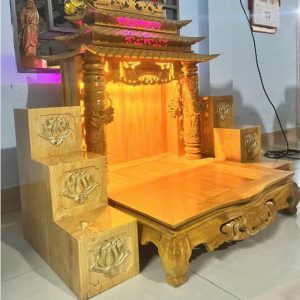 Bàn thờ thần tài 69cm mái chùa gỗ mít BTĐ387