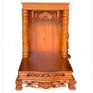 Bàn thờ thần tài 48cm mái bằng gỗ mít BTĐ386