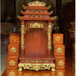 Bàn thờ thần tài 48cm mái chùa gỗ mít BTĐ385