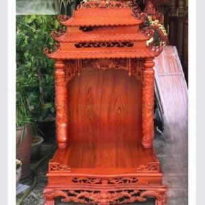 Bàn thờ thần tài 48cm mái chùa gỗ hương BTĐ430