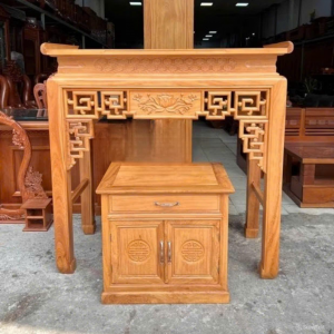 Bàn thờ triện sen 1m27 gỗ gõ BTĐ341