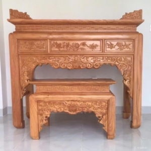 Bàn thờ 1m53 như ý gỗ gõ BTĐ355