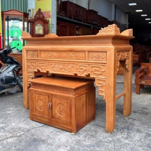 Bàn thờ 1m97 như ý gỗ gõ BTĐ352