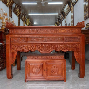 Bàn thờ như ý 2m07 gỗ hương đá BTĐ357