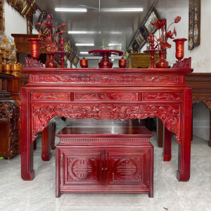 Bàn thờ như ý 1m97 gỗ hương đá BTĐ355