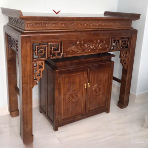 Bàn thờ 1m53 gỗ hương đá phun màu óc chó BTĐ365