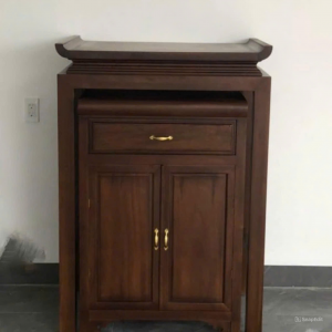 Bàn thờ 1m07 gỗ hương đá phun màu gụ BTĐ364