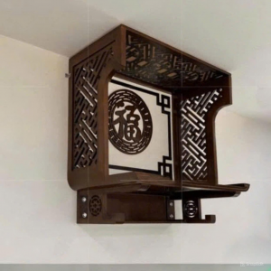 Bàn thờ treo 81p chân triện gỗ sồi nga BTĐ370