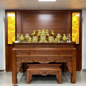 Bàn thờ gia tiên 1m97 gỗ hương BTĐ395