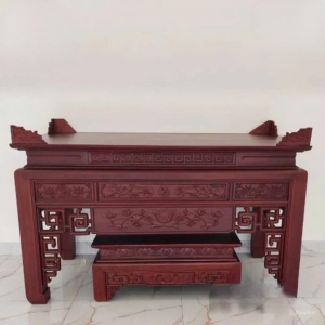 Bàn thờ gia tiên 2m07 gỗ hương đỏ BTĐ390