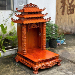 Bàn thờ thần tài 48cm mái chùa gỗ hương BTĐ420