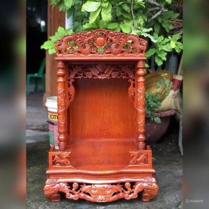 Bàn thờ thần tài 61cm rồng chầu gỗ hương BTĐ433