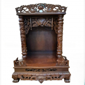 Bàn thờ thần tài 61cm rồng chầu gỗ gụ BTĐ442