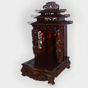 Bàn thờ thần tài 48cm mái chùa gỗ gụ  BTĐ441