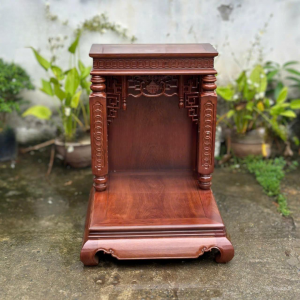 Bàn thờ thần tài 48cm mái bằng gỗ gụ  BTĐ440