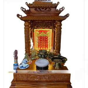 Bàn thờ thần tài 48cm mái chùa gỗ gụ  BTĐ439
