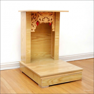 Bàn thờ thần tài 48cm mái chùa gỗ sồi nga BTĐ452